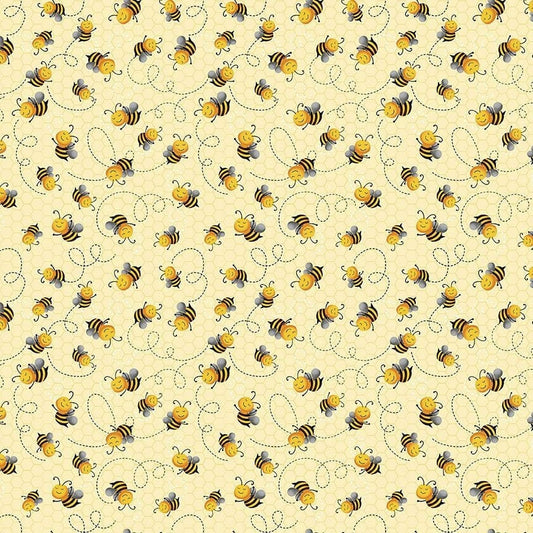 Bee fabric by the yard - Cute Flying Bee - Home is where my honey is - Timeless Treasures - 100% Cotton Fabric - bee print - Ships NEXT DAY
