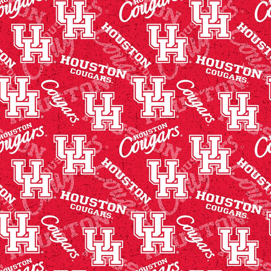 Houston Cougars fabric by Sykel - 100% Cotton Fabric - SHIPS NEXT DAY
