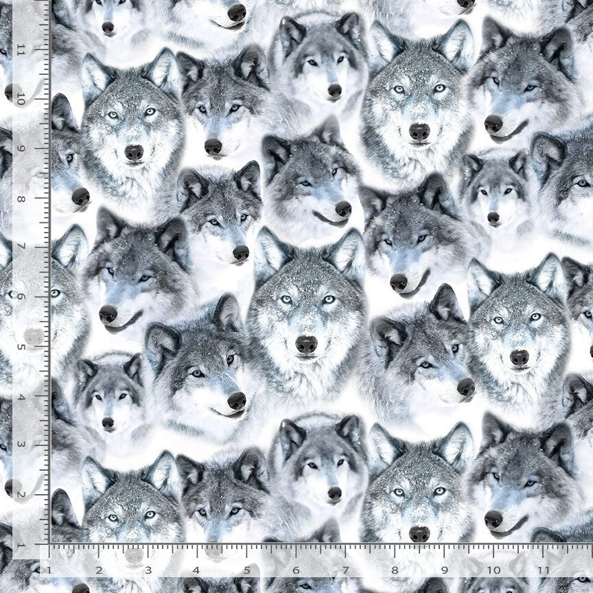 Wolf fabric - Packed Wolves by Timeless Treasures - 100% Cotton Fabric - Ships NEXT DAY