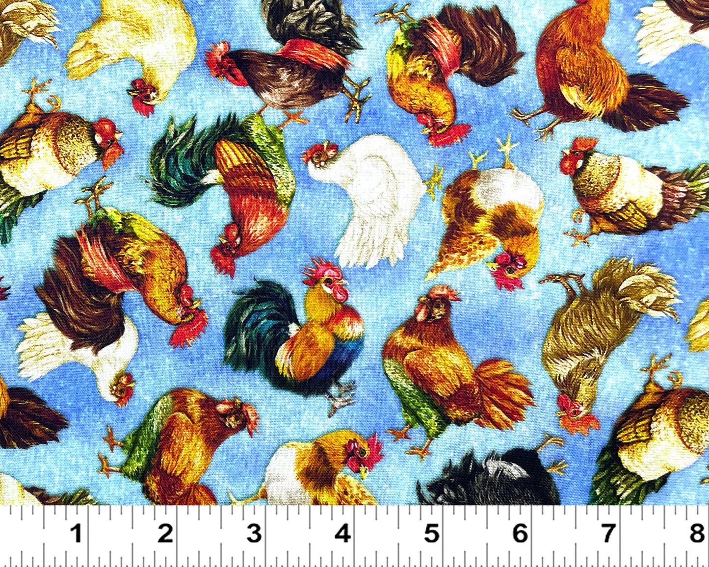 Chicken and Rooster Fabric - Lay An Egg by Oasis Fabrics - 100% Cotton Fabric - Ships NEXT DAY