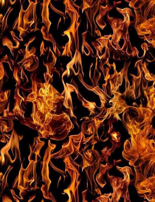 Flames - 100% Cotton Fabric from Timeless Treasures - Fire Grilling Campfire Hotrod Cars Motorcycles Racecar Drag race - Ships NEXT DAY