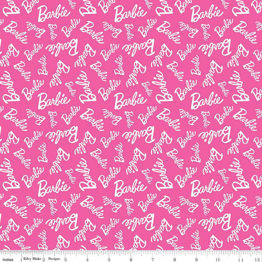 Barbie Fabric - RESTOCKED - Barbie Girl Toss Hot pink by Riley Blake - 100% cotton fabric