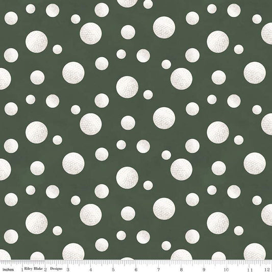 Golf Fabric - Golf Days - Golf Balls on Hunter - Riley Blake - 100% Cotton - Sports theme material Golf print - by the yard - SHIPS NEXT DAY