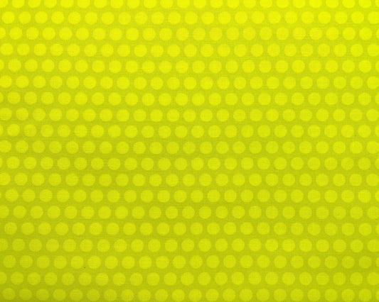 Polka Dots Fabric - Lime Green "Black & White with a Touch of Bright" by Victoria Borges for StudioE - 100% Cotton Fabric - Ships NEXT DAY