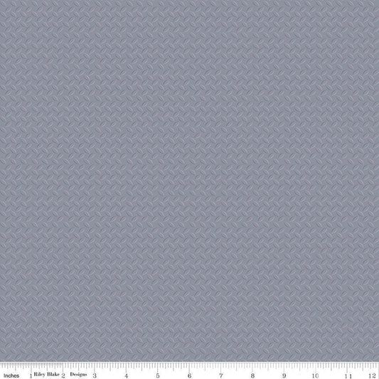 Steel Plate - CAT Junior Crew "Steel Plate in Gray" for Riley Blake Designs, 100% Cotton Fabric - Ships NEXT DAY