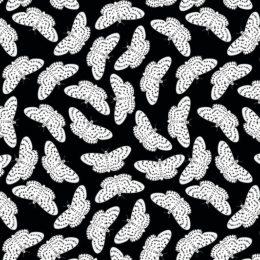 Butterfly fabric by the yard - 100% Cotton - Spotted Butterfly from Riley Blake - black butterfly print butterfly material - SHIPS NEXT DAY
