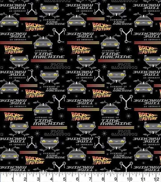 Back to the Future Fabric - Flux Capacitor - 100% cotton fabric by Camelot Fabrics - 80s movie theme fabric travel material