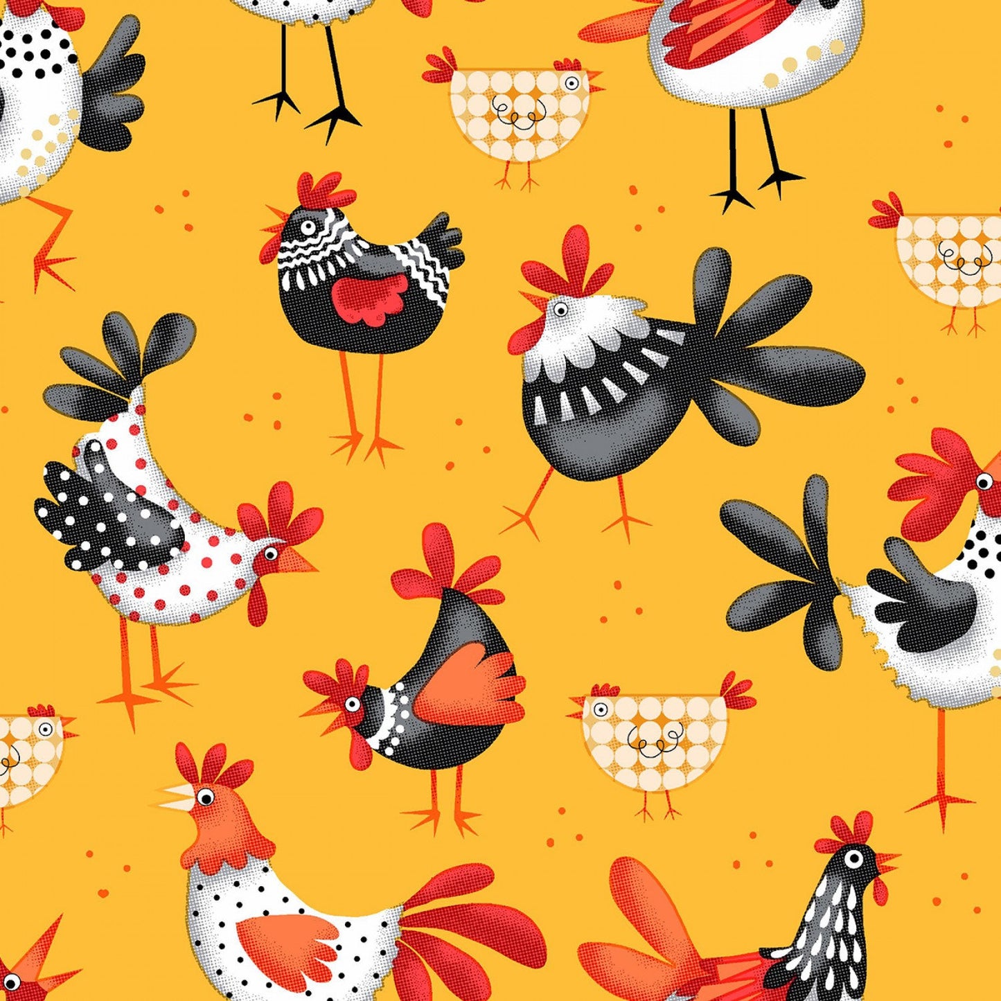 Chicken FLANNEL Fabric - Oasis Fabrics - 100% Cotton Fabric - Yellow Chickens Farm Animals Kitchen Decor Chicken Theme - Ships NEXT DAY