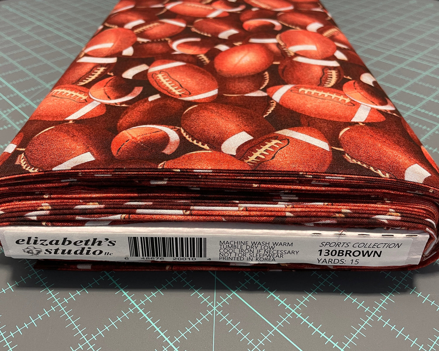 Football fabric by the yard - 100% Cotton - Elizabeth's Studio - Game Day Sports Fabric Realistic Footballs Team Sports - SHIPS NEXT DAY