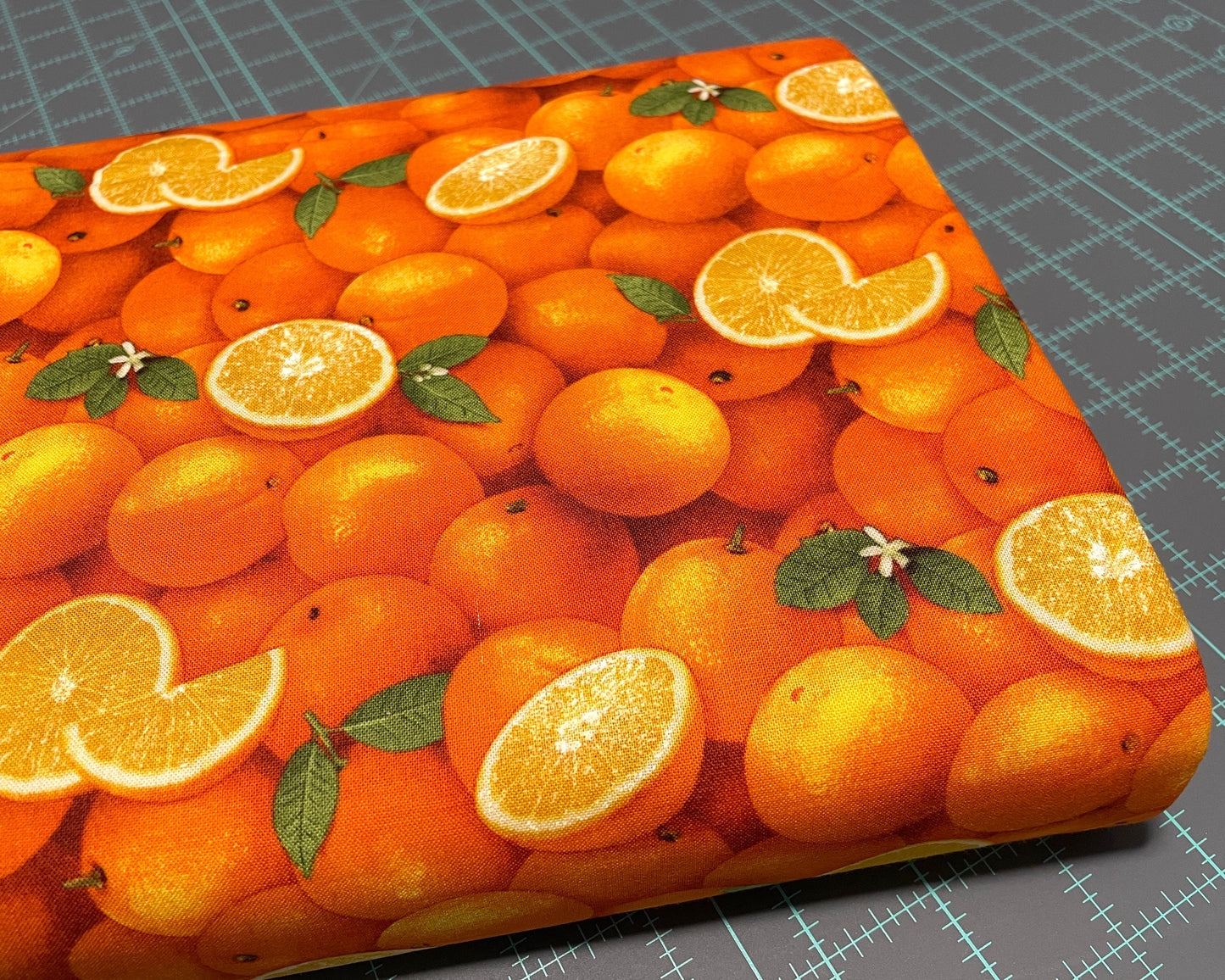 Orange Fabric - Food Festival collection - Elizabeth's Studio - 100% Cotton - Fruit Material Food Theme Picnic OJ Juice - Ships NEXT DAY