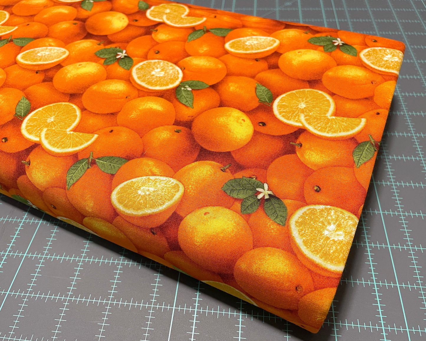 Orange Fabric - Food Festival collection - Elizabeth's Studio - 100% Cotton - Fruit Material Food Theme Picnic OJ Juice - Ships NEXT DAY