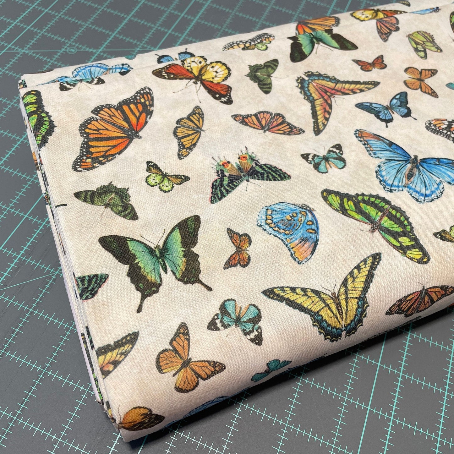 Butterfly fabric on Ivory - Butterfly collector Lepidoptery - Windham Fabrics - 100% woven quilting cotton - SHIPS NEXT DAY