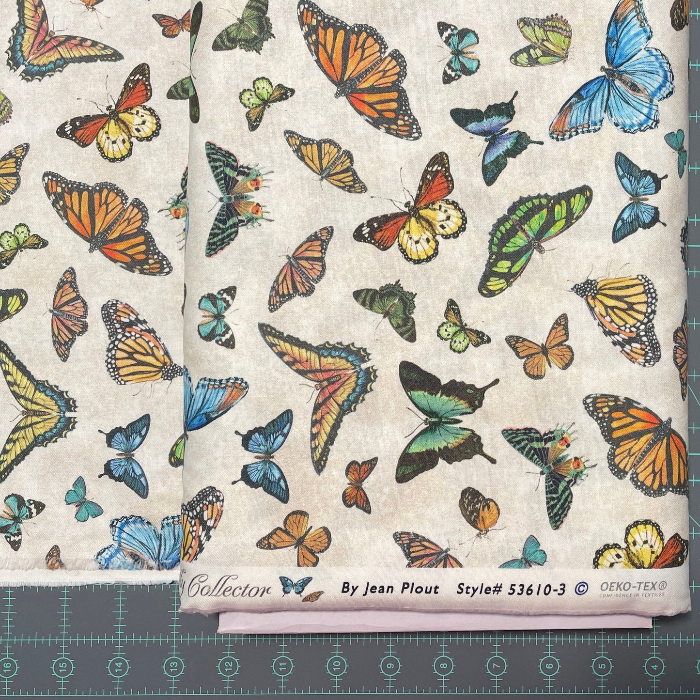 Butterfly fabric on Ivory - Butterfly collector Lepidoptery - Windham Fabrics - 100% woven quilting cotton - SHIPS NEXT DAY