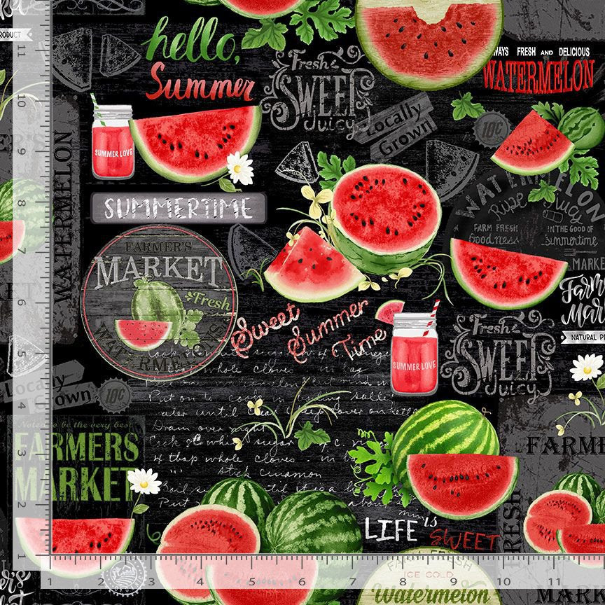 Watermelon Chalkboard Fabric - Watermelon Party Life's a picnic - Timeless Treasures - Quilting Cotton - 100% Cotton Fabric - Ships NEXT DAY