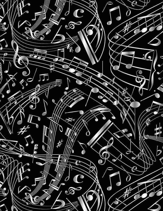 Music Note Fabric - Swirling Music Notes - 100% Cotton - Timeless Treasures - Band theme material music print musician - Ships NEXT DAY