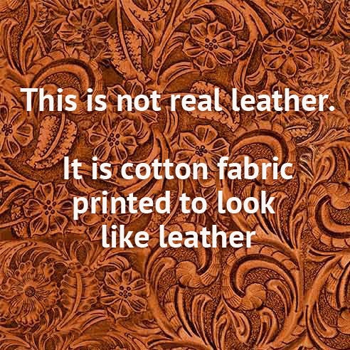 Tooled Leather COTTON Fabric - Redwood - Big Sky Country Collection - Not real leather - Faux leather floral Material - Ships Next Day