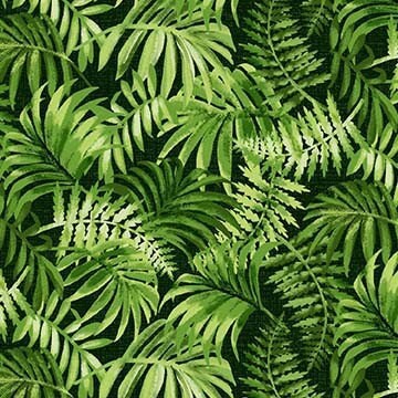 Fern Leaf fabric - Foliage - CX11148-GREE-D - Michael Miller Dinosaurs Collection - 100% Cotton - Forest plant material - Ships NEXT DAY