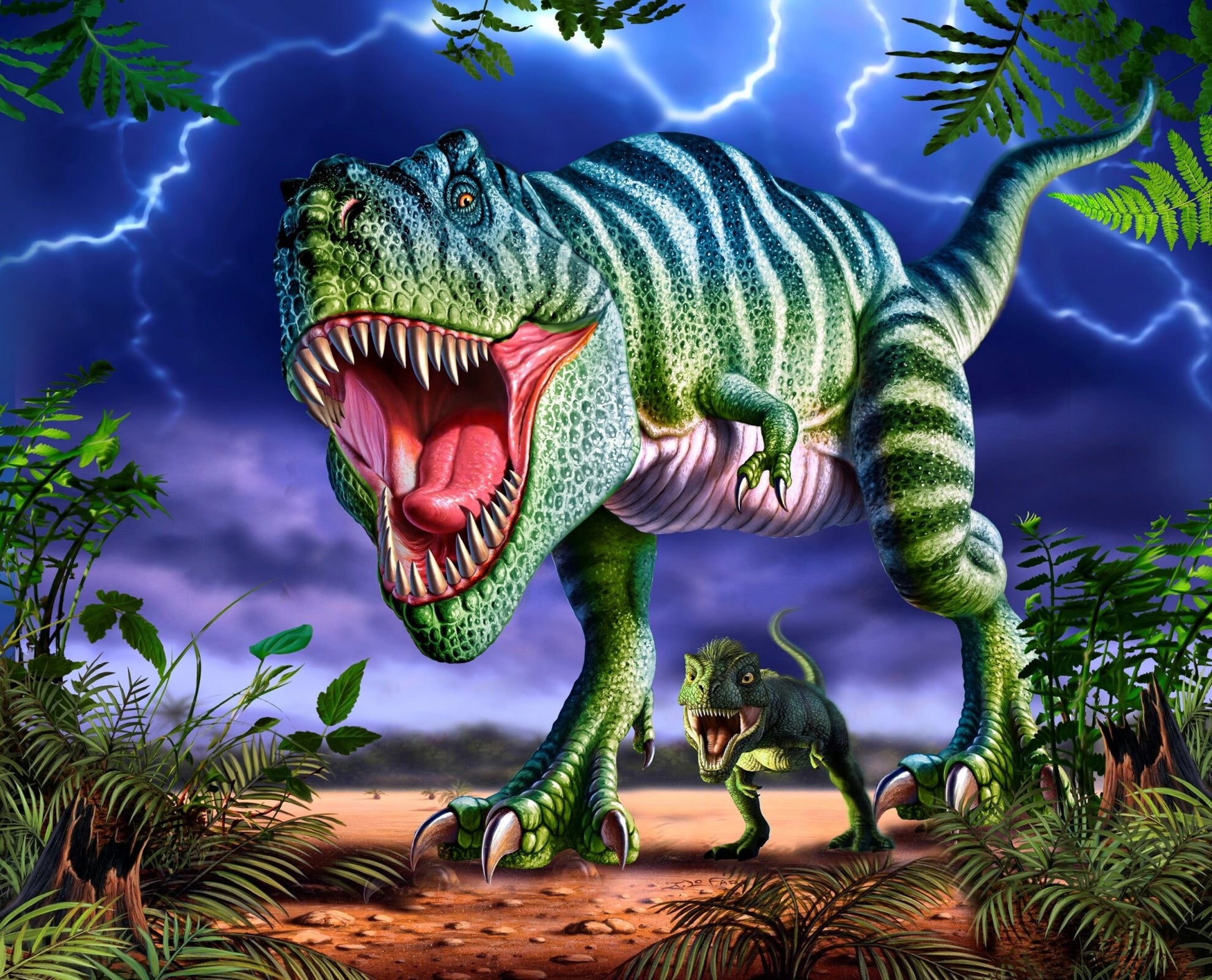 T-Rex Dinosaur Fabric Panel Measures 35.5" x 44" - 100% Cotton - David Textiles Exclusive Print for Foust Textiles - Digitally Printed