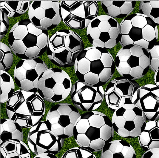 Soccer Fabric - Game Day 59-5121 - Oasis Fabrics - 100% Cotton - Quilting Cotton - Sports Fabric - Black and White Soccer ball