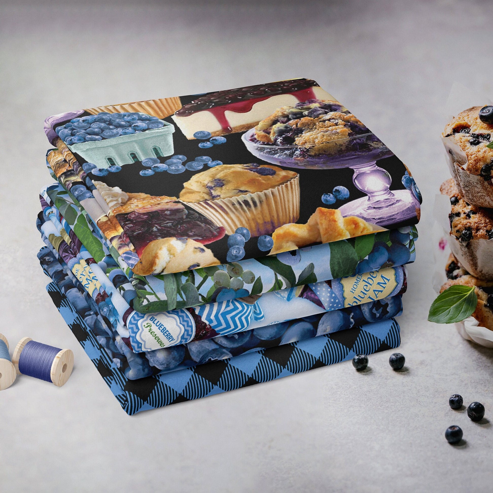 Blueberry Hill - Pick your fabric by the 1/2 yard - Benartex - 100% Cotton Fabric - food theme quilt material