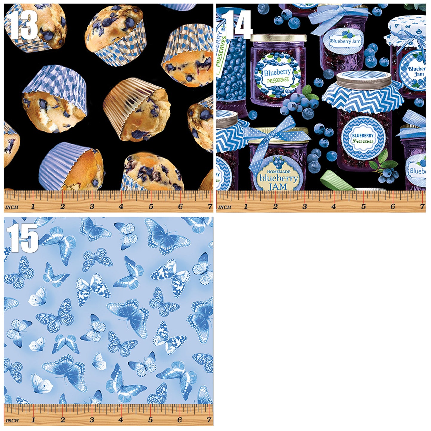 Blueberry Hill - Pick your fabric by the 1/2 yard - Benartex - 100% Cotton Fabric - food theme quilt material