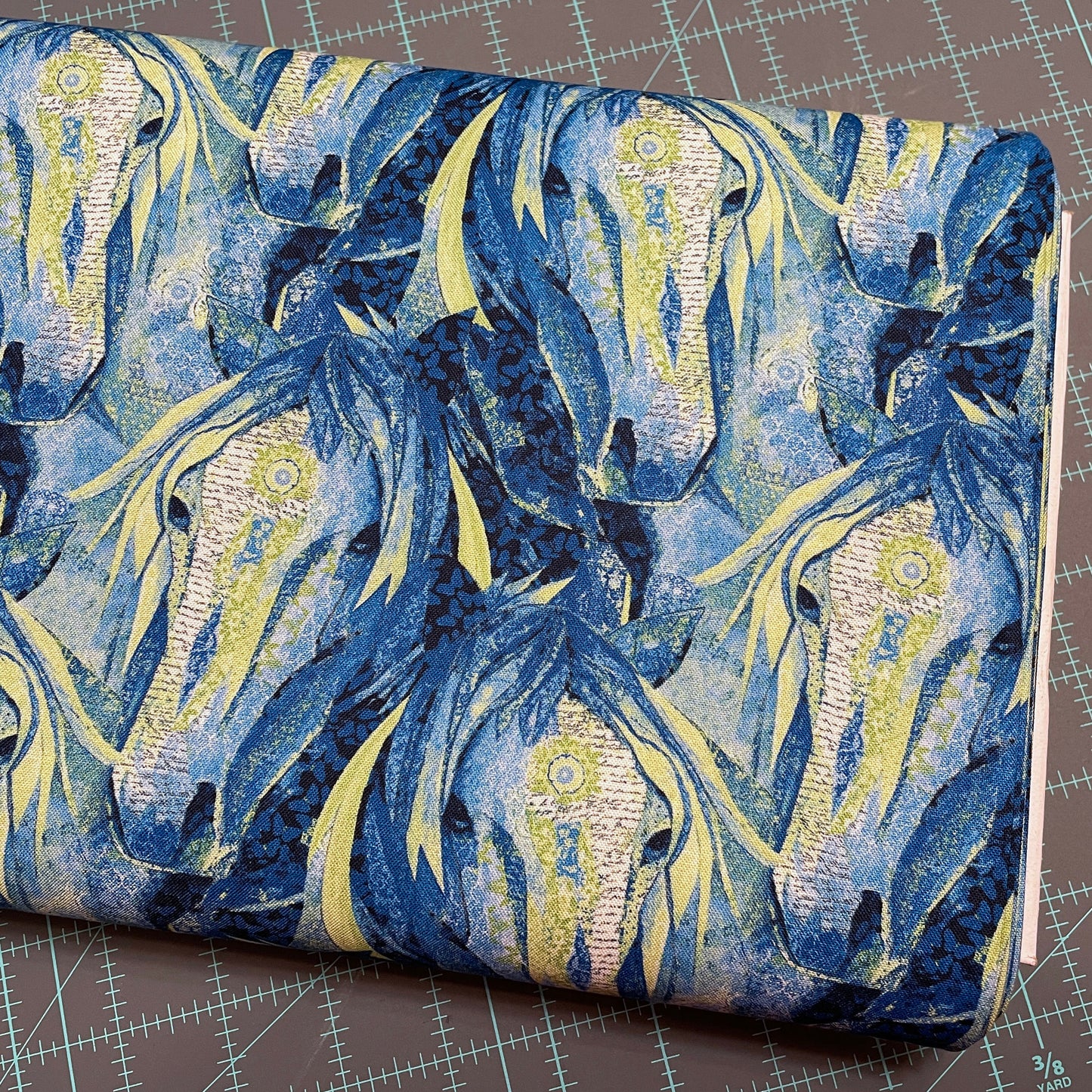 Horse Fabric - Navy LARGE Horse Heads Allover - Dream Horses - Studio E - 100% Cotton - Animal Western Quilting Cotton