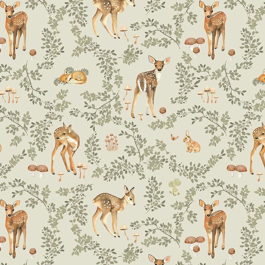 Dear Stella Deer Fabric - Seriously Doe - Timeless Treasures - 100% Cotton Fabric - Moonflower collection - Baby Deer