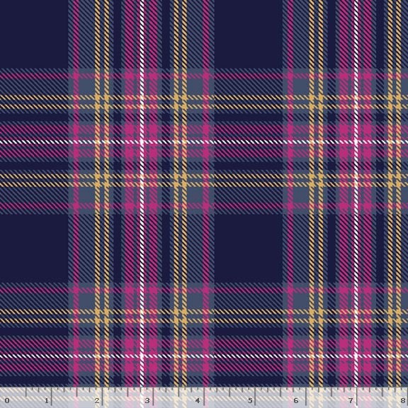 Plaid Navy FLANNEL Fabric - Marcus Fabrics - 100% Cotton Fabric