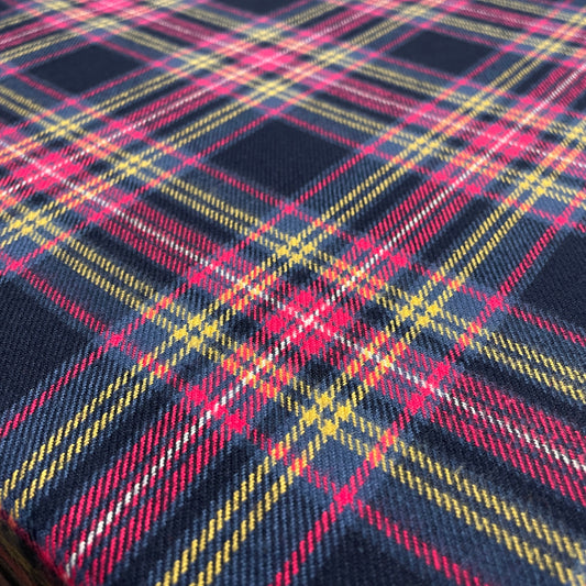 Plaid Navy FLANNEL Fabric - Marcus Fabrics - 100% Cotton Fabric