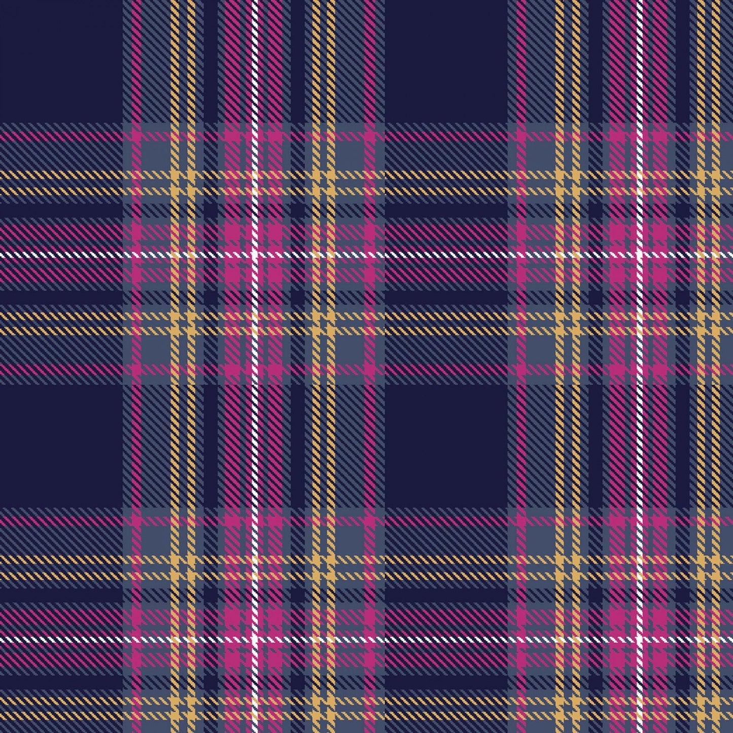 Plaid Navy FLANNEL Fabric - Marcus Fabrics - 100% Cotton Fabric