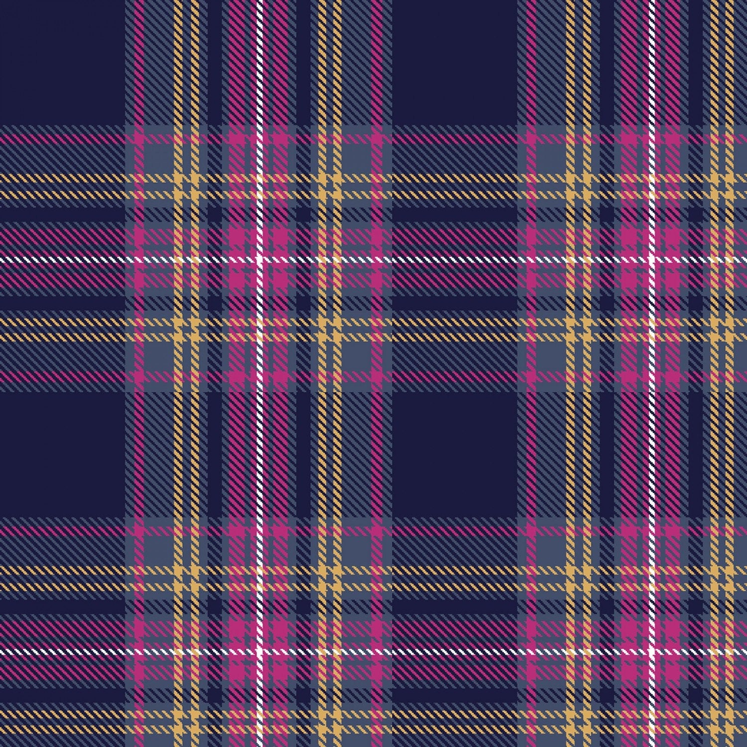 Plaid Navy FLANNEL Fabric - Marcus Fabrics - 100% Cotton Fabric