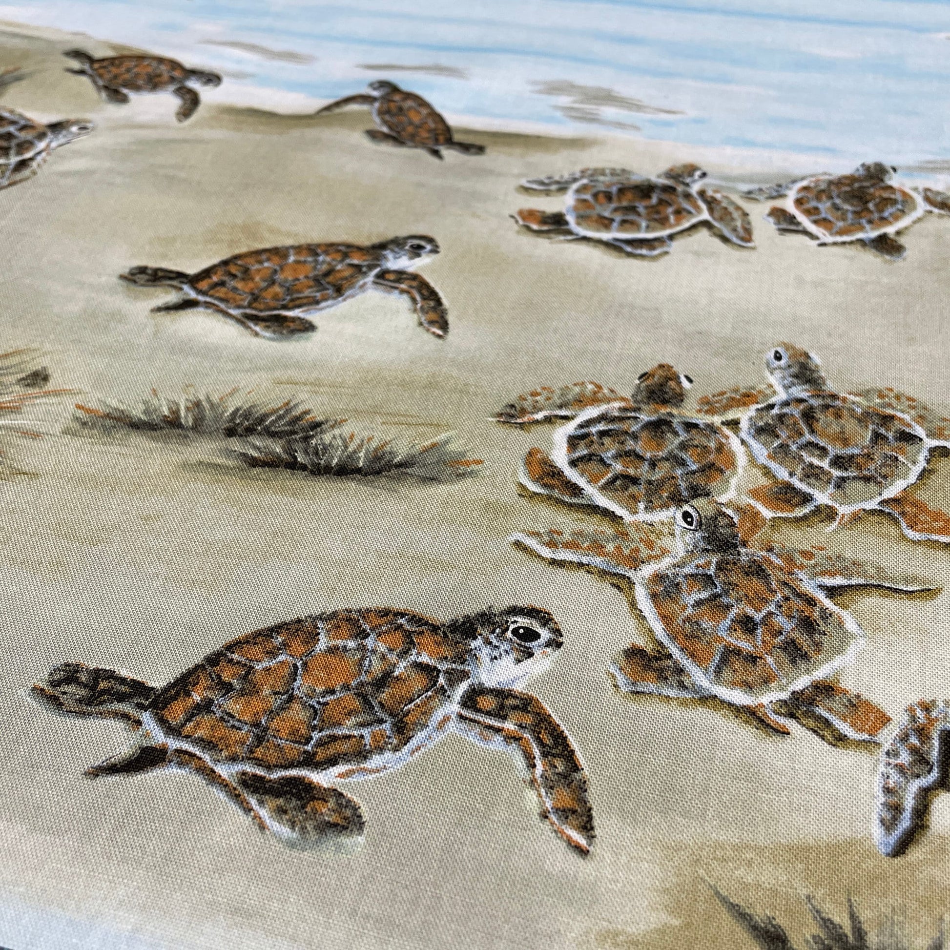 Sea Turtle Panel 43" x 24" - Turtle March - Henry Glass - 100% Cotton fabric