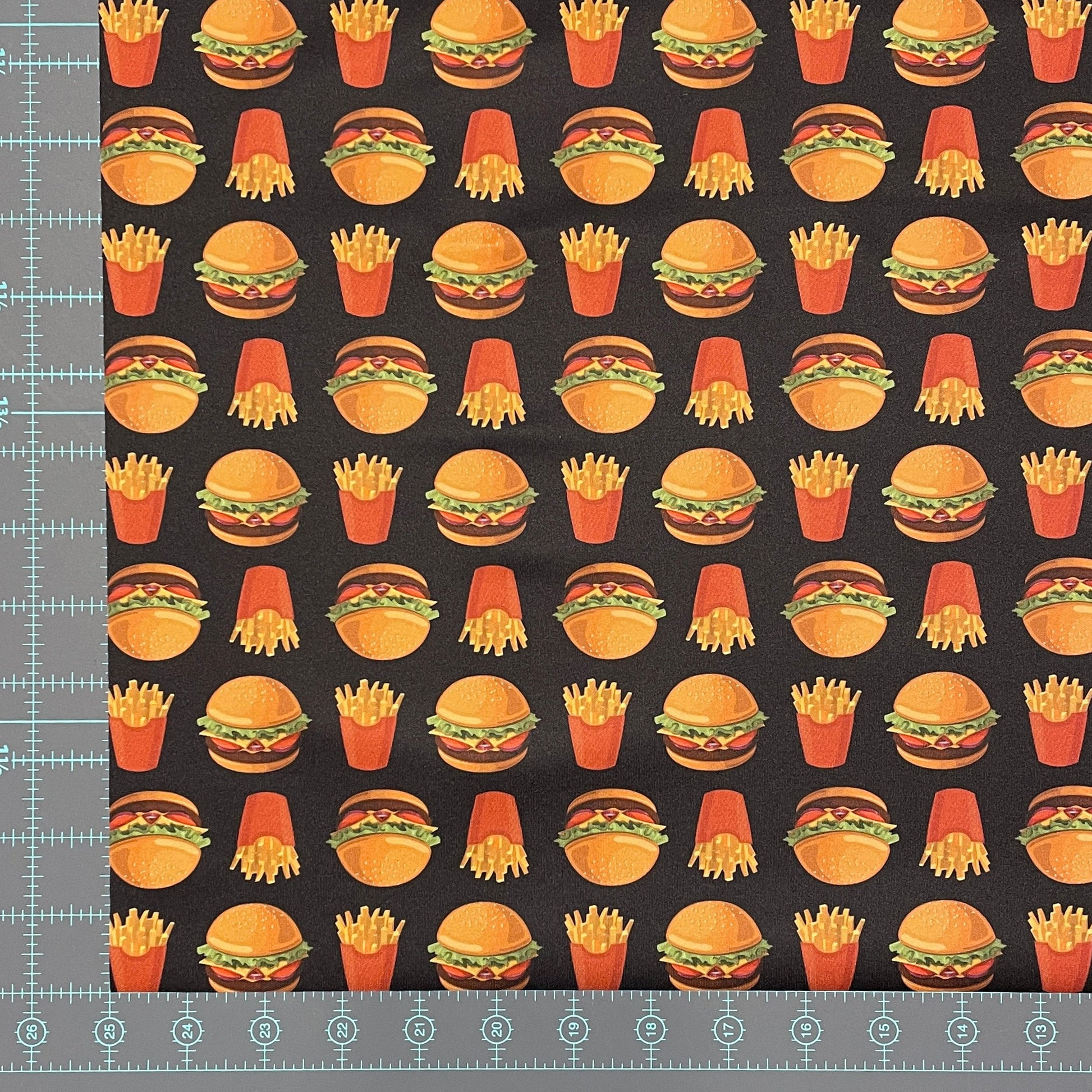 Hamburger and Fries PUL Waterproof Fabric - 1 mil - 60" wide - Fast Food PUL