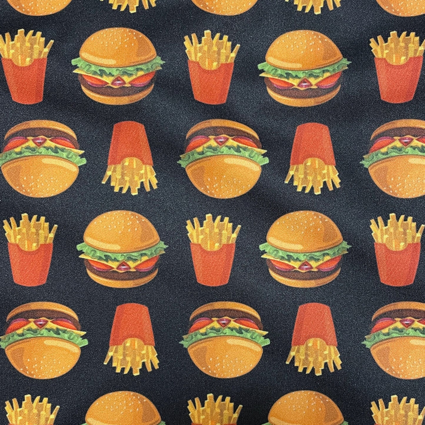 Hamburger and Fries PUL Waterproof Fabric - 1 mil - 60" wide - Fast Food PUL