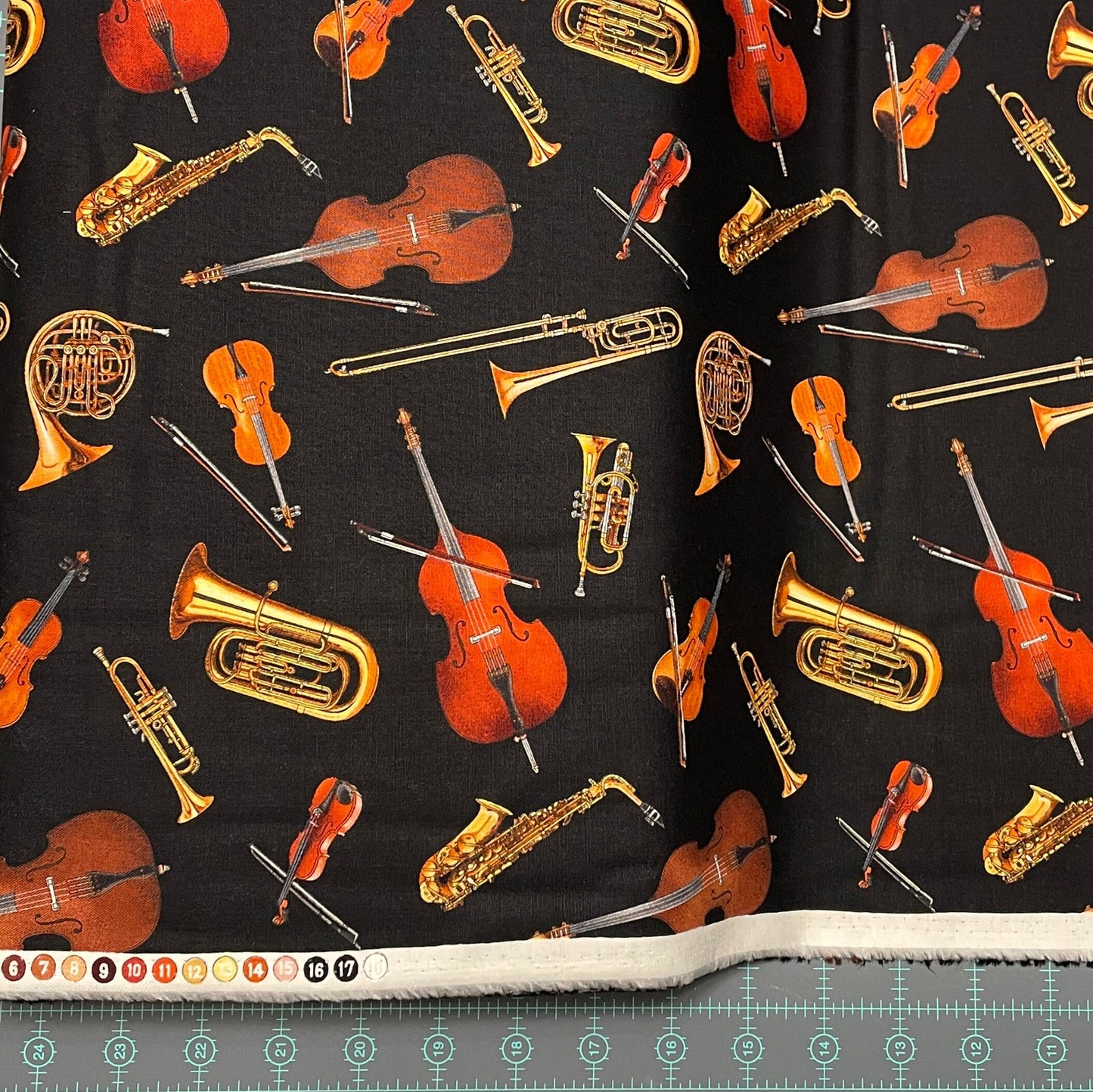 Musical Instruments fabric - 100% Cotton - Jazz Collection - Elizabeth's Studio - Band Orchestra material