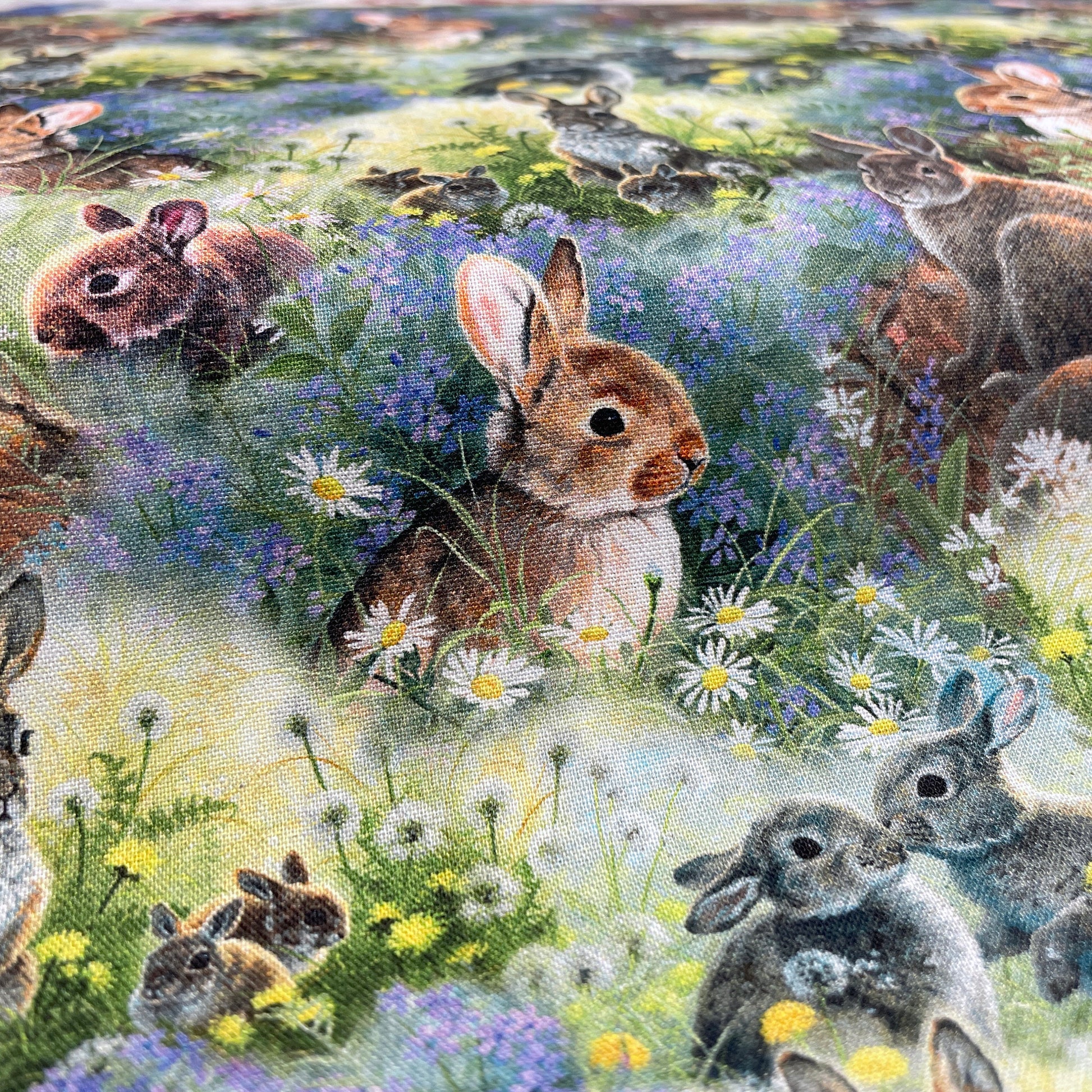 Spring Bunnies fabric - 21496 Multi - 3 Wishes - 100% Cotton Fabric