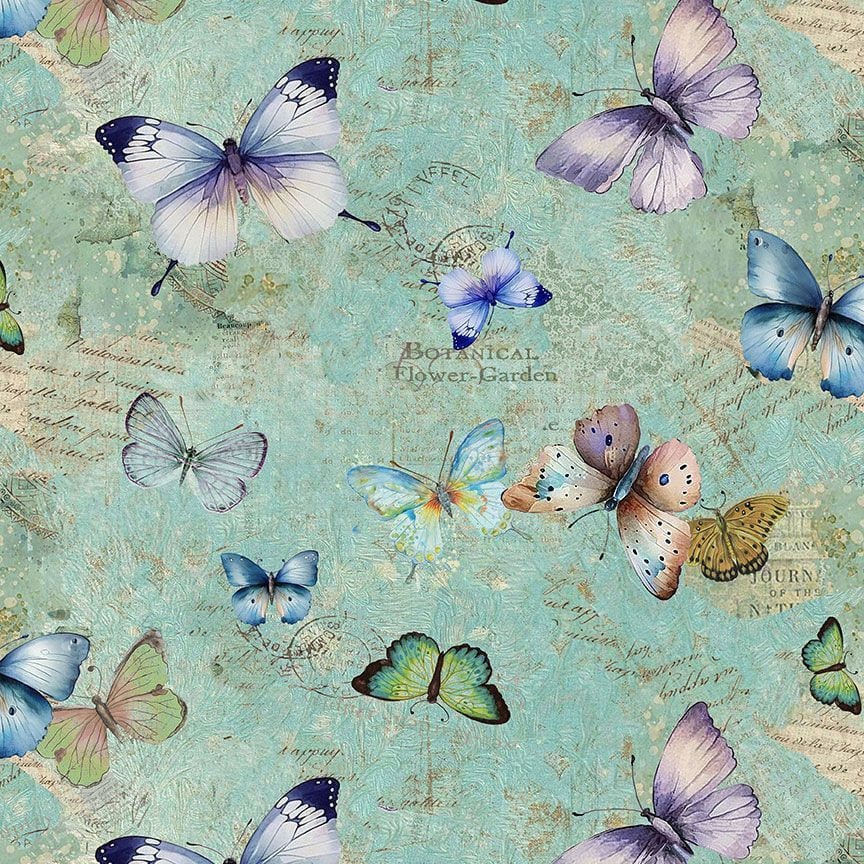 Pretty Butterflies and Text fabric - 100% Cotton - Timeless Treasures - Butterfly Dreams Collection - Butterfly fabric