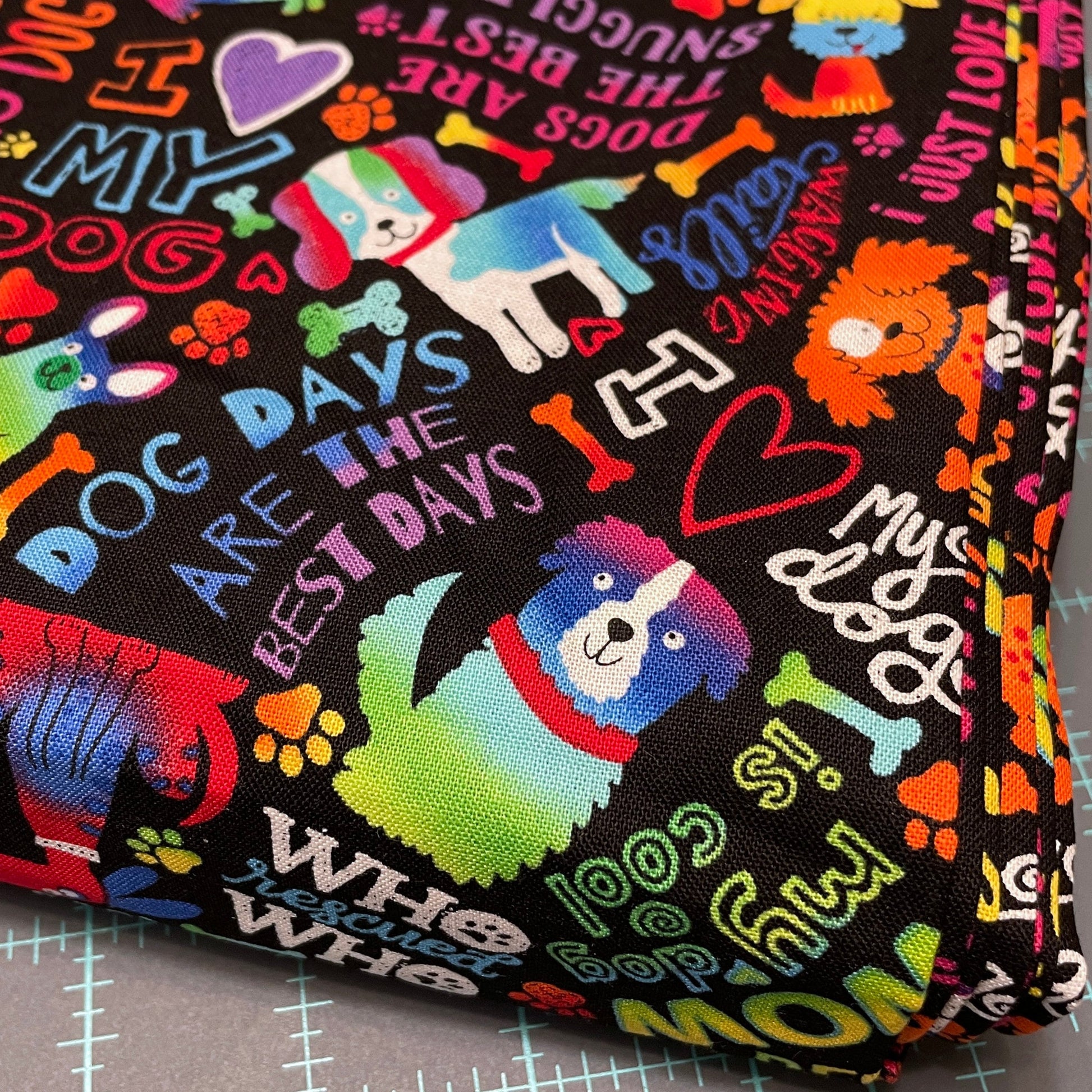 Dog Fabric by the yard - My Dog Is the Best - 100% Cotton - Multicolor material