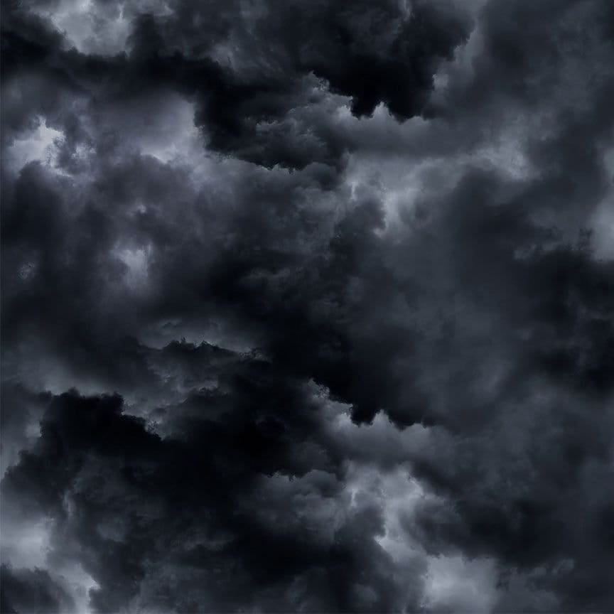 Midnight Clouds Fabric - Timeless Treasures - 100% Cotton - Dragon's Lair Collection - Black Clouds Grey Skies Stormy Weather