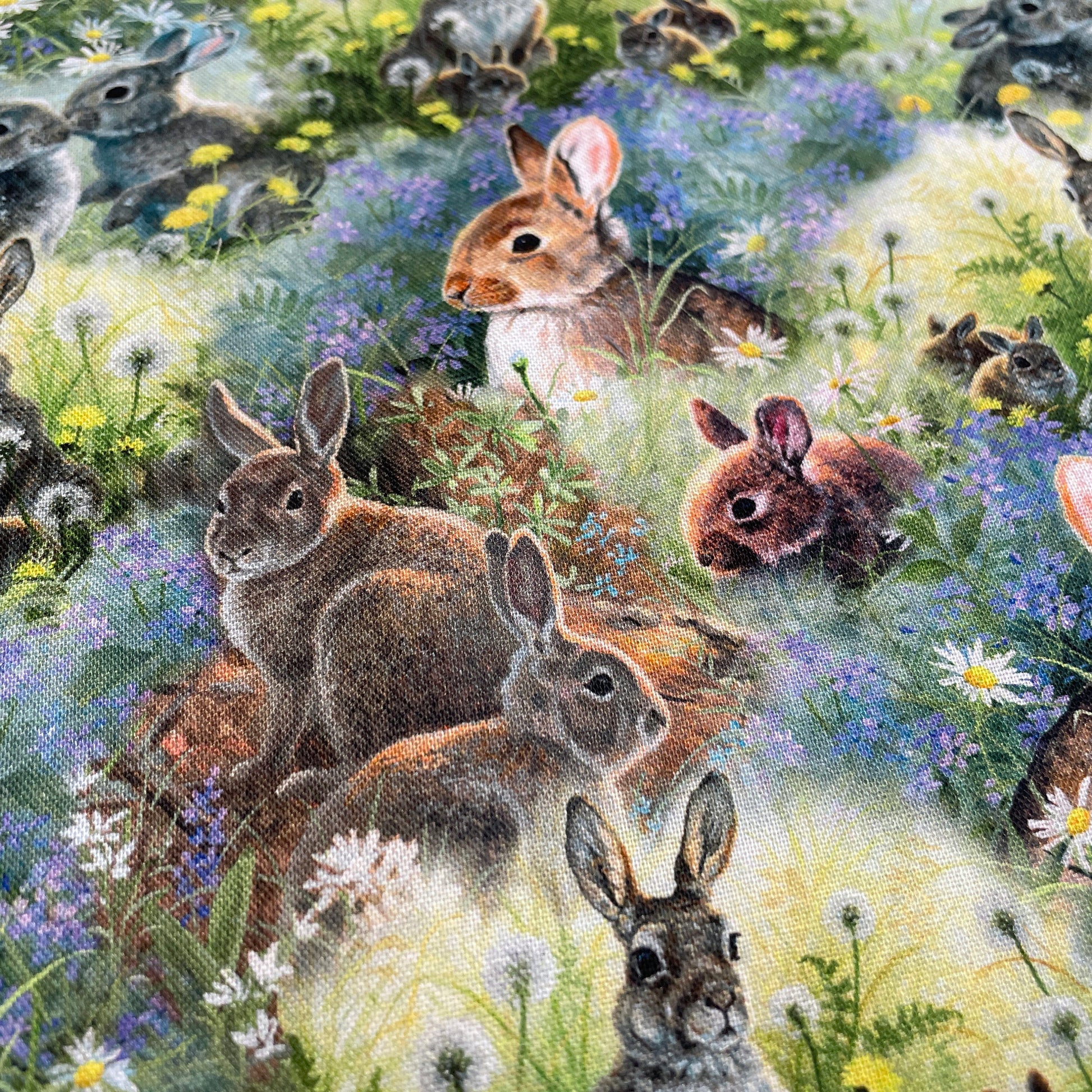 Spring Bunnies fabric - 21496 Multi - 3 Wishes - 100% Cotton Fabric