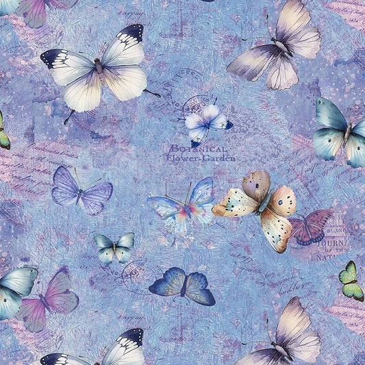 Pretty Butterflies and Text fabric - 100% Cotton - Timeless Treasures - Butterfly Dreams Collection - Butterfly fabric